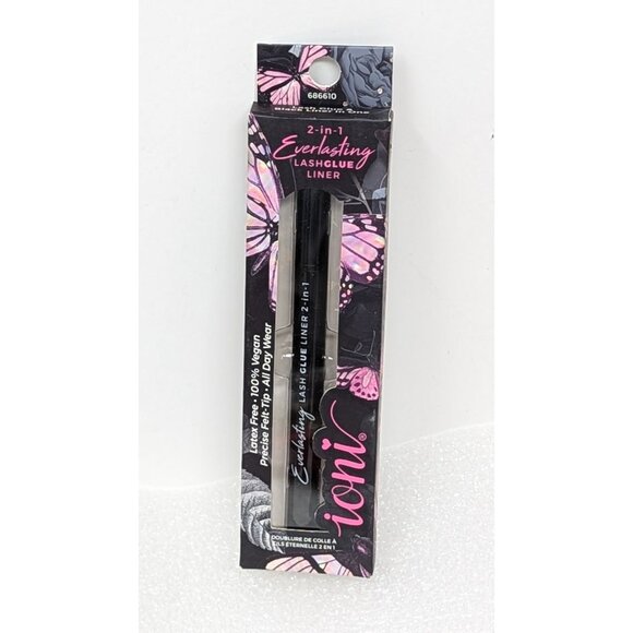Ioni 2-In-1 Everlasting Lash Glue & Liner Vegan Paraben-Free Black Felt Tip - Picture 1 of 3